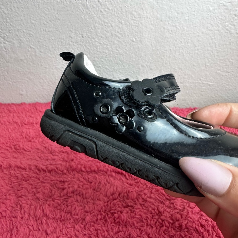 Carter's Black Dress Shoes with Floral Accent